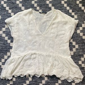 Zara white floral top 🌷